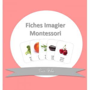 Fiches imagier Montessori fruits et légumes Cubes et Petits pois diversification alimentaire et cuisine bio pour bébé