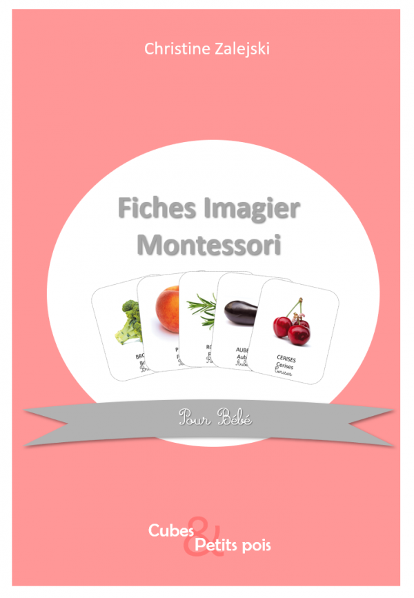 Fiches imagier Montessori fruits et légumes Cubes et Petits pois diversification alimentaire et cuisine bio pour bébé